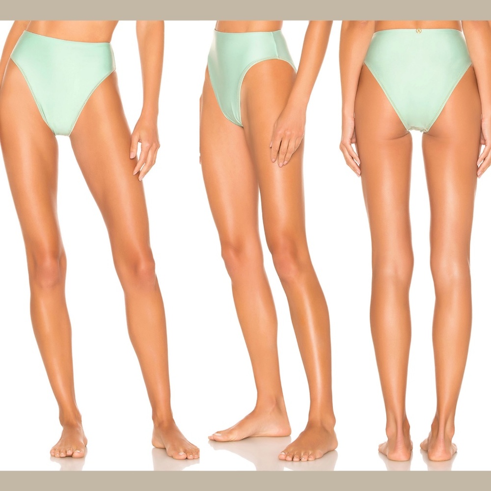 NEW $92 Vix Maresia Hot Pant High Waist Bikini‎ Bottoms in Mint [SZ Large ]